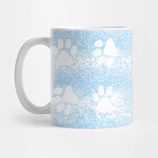 PUPPY Paw Print Blue Abstract Mug